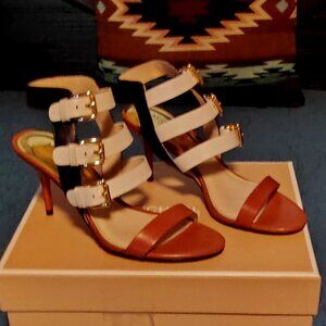 Beautiful Michael Kors Strappy Leather Sandals Discounting Shipping